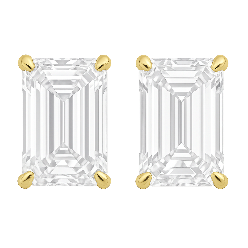 Signature Emerald Cut Studs 5ct | Hero