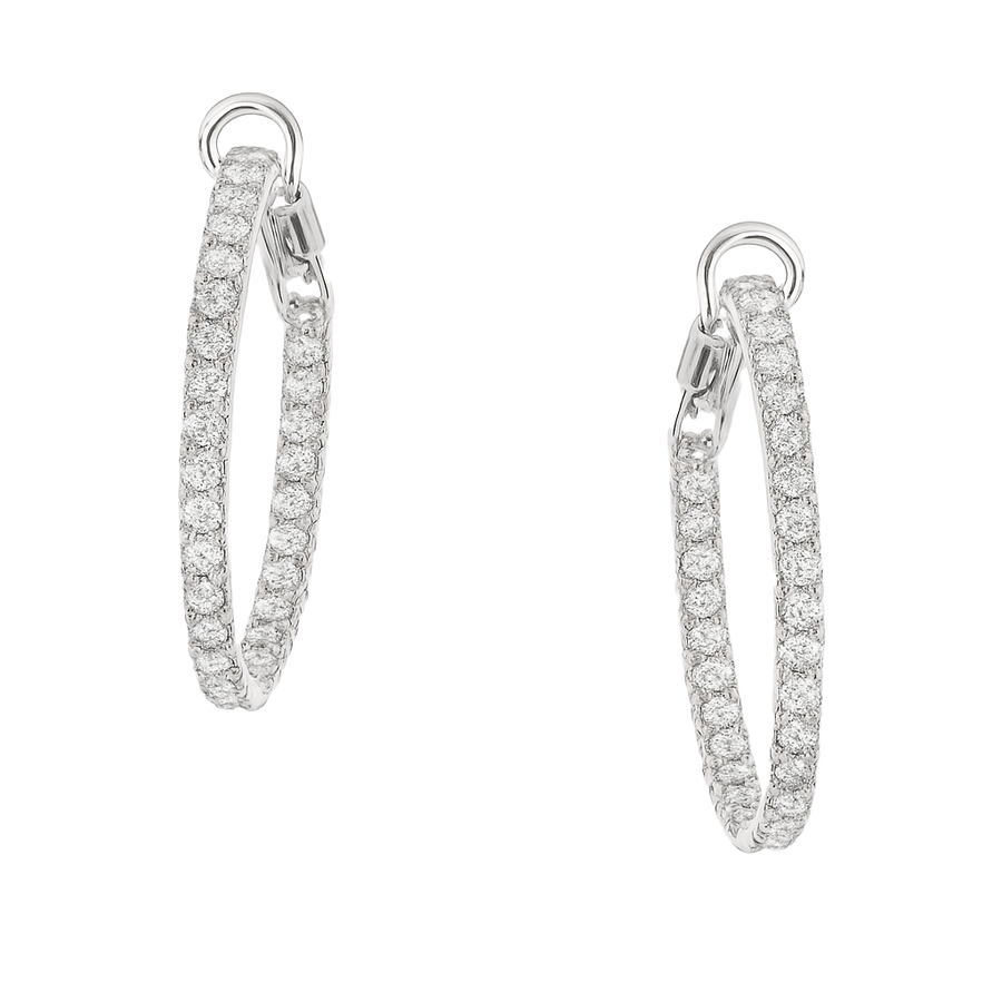 Round Diamond Hoop Earrings | undefined