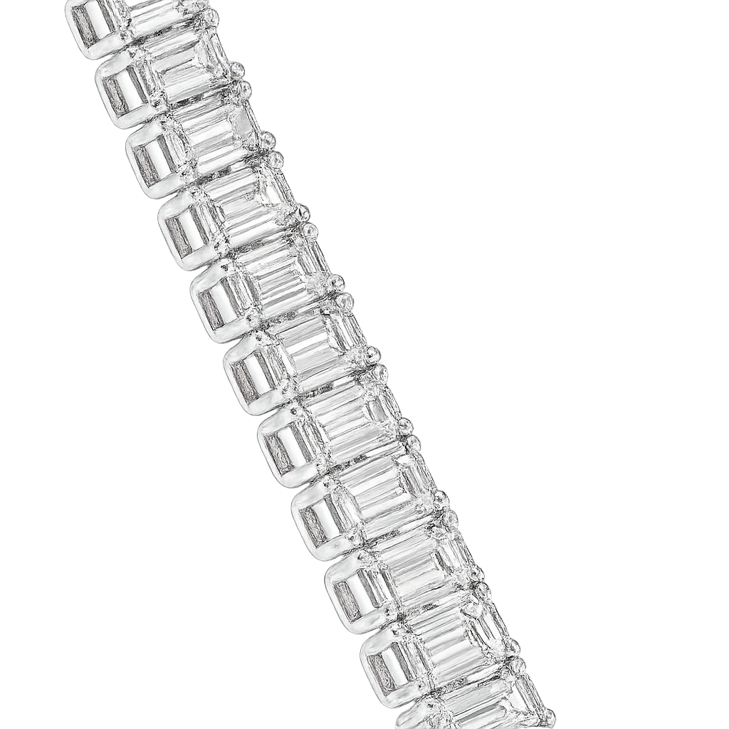 Slim Emerald Cut Diamond Bracelet