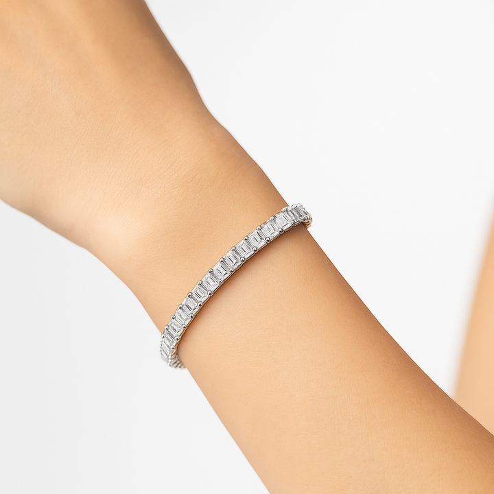 Slim Emerald Cut Diamond Bracelet