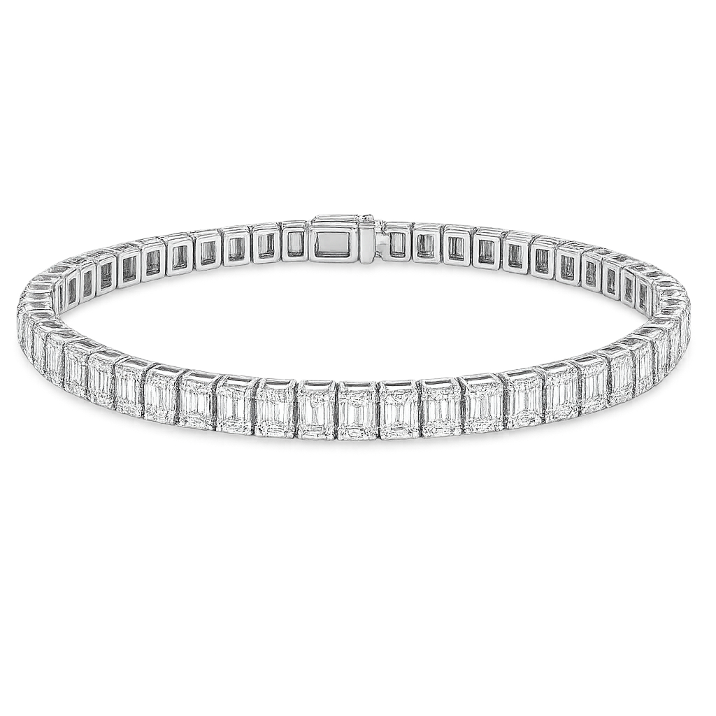 Slim Emerald Cut Diamond Bracelet