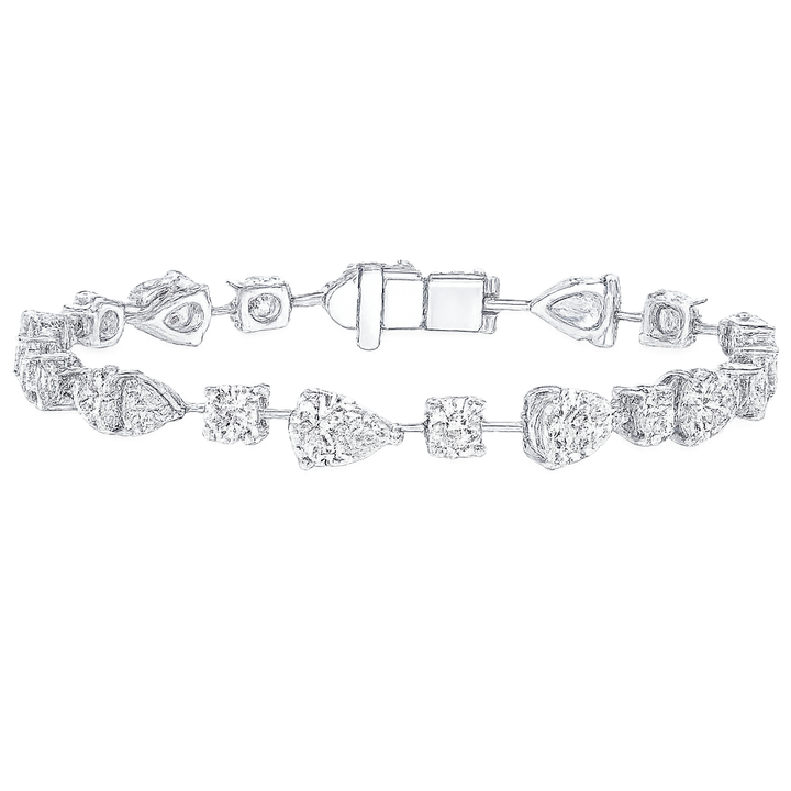 Round and Pear Shape Diamond Bracelet