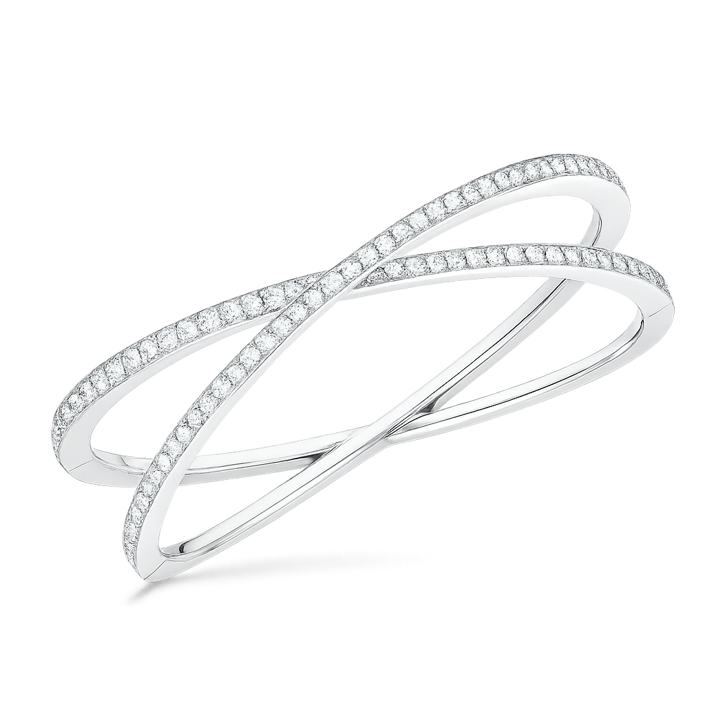 Kiss Pavé Diamond Bangle