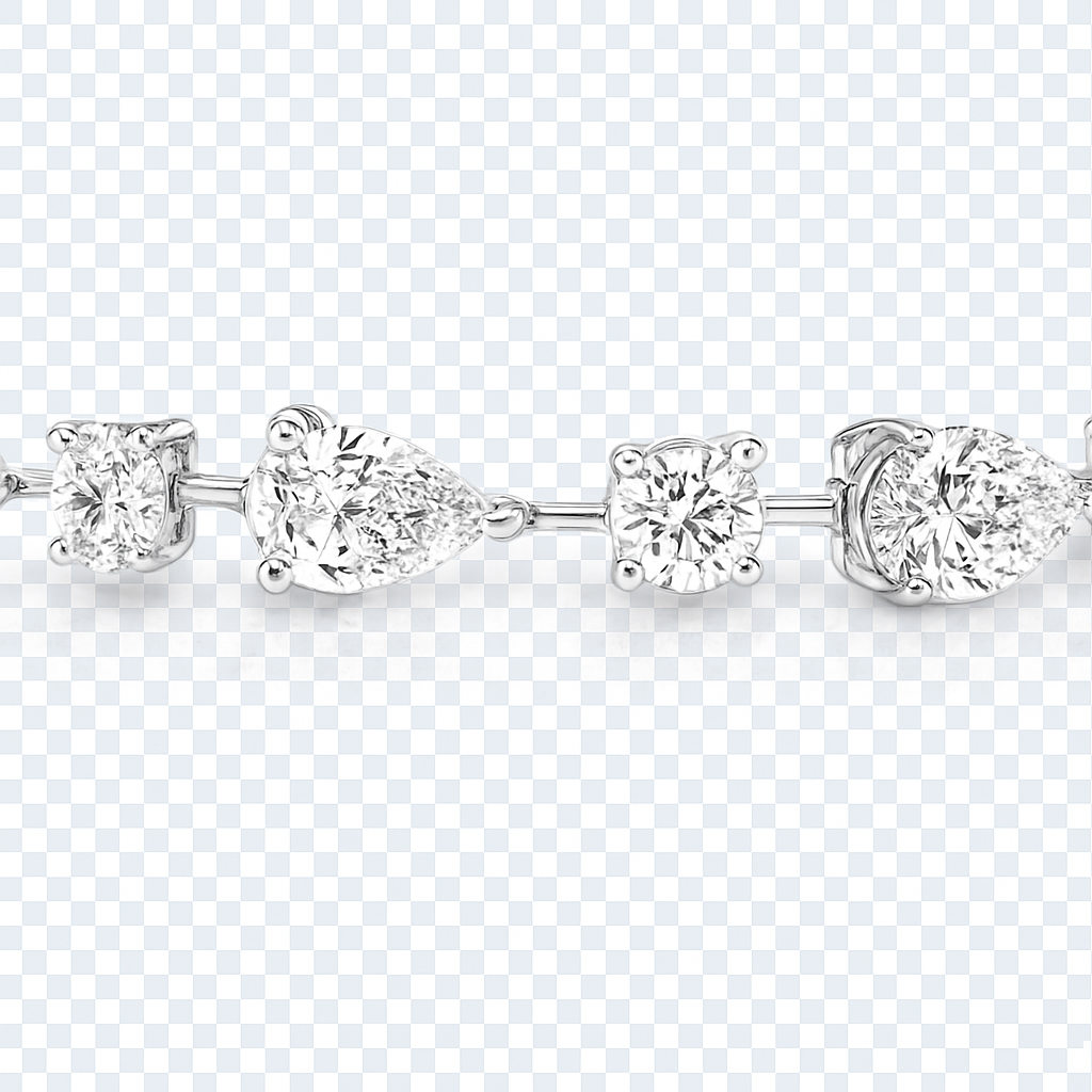 Round and Pear Shape Diamond Bracelet