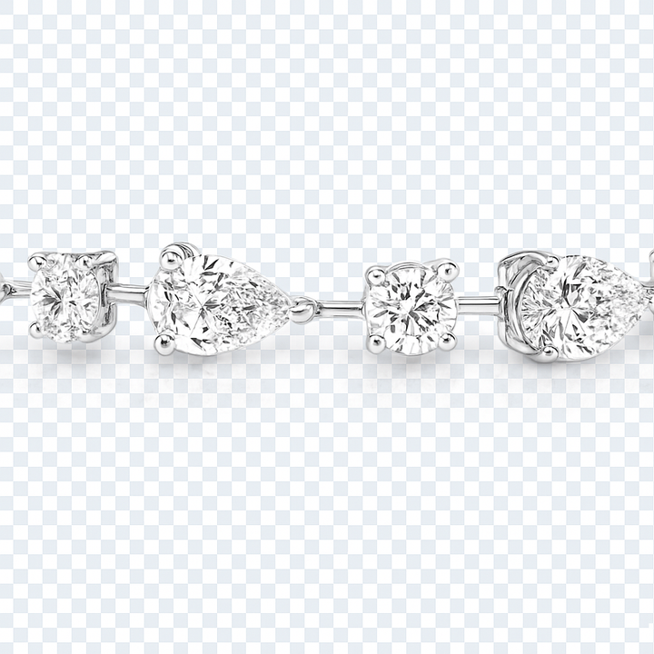 Round and Pear Shape Diamond Bracelet