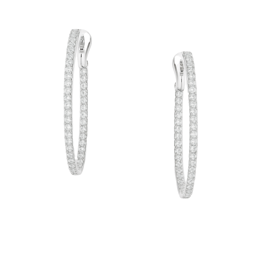 Round Diamond Large Hoop Earrings | undefined