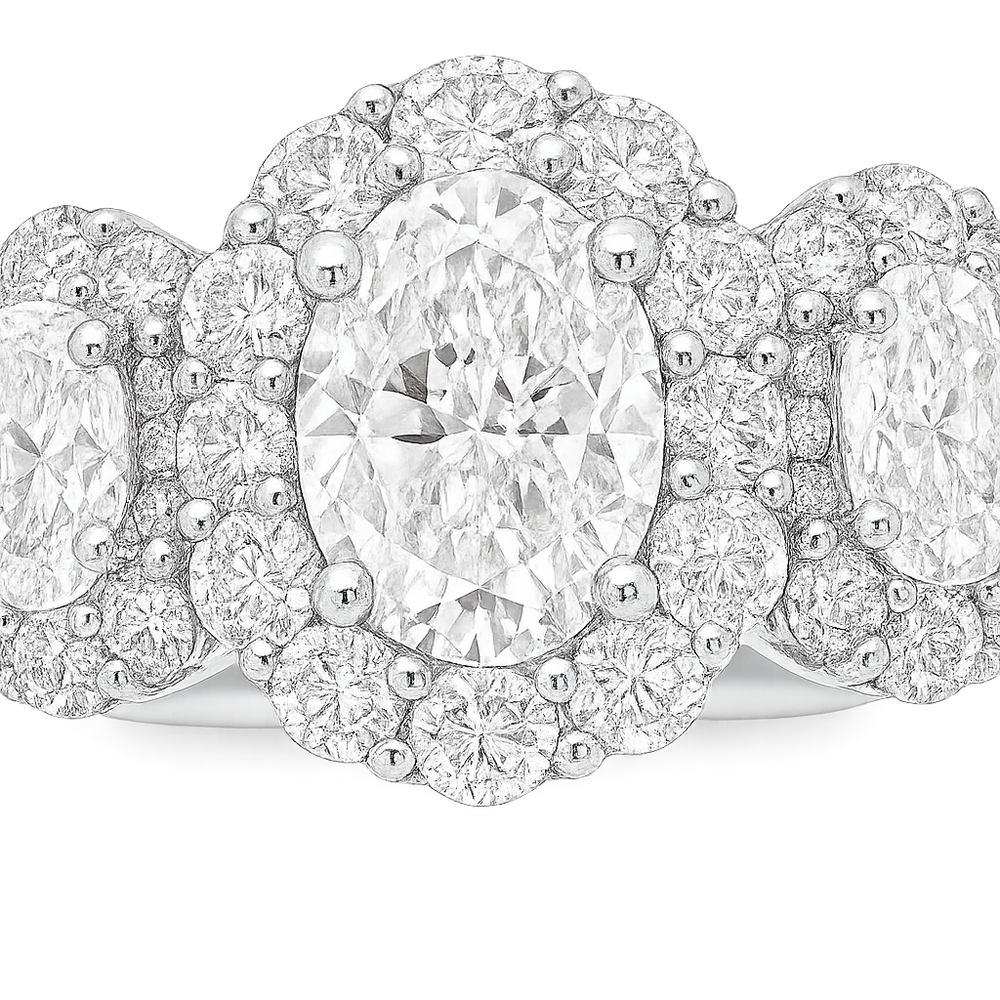 Three Stone Oval Diamond Ring | undefined