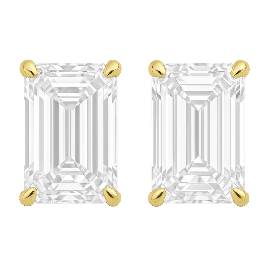 Signature Emerald Cut Studs 5ct | Hero