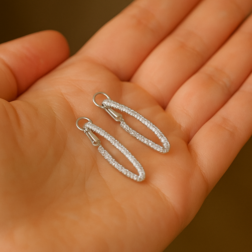 Round Diamond Hoop Earrings | undefined