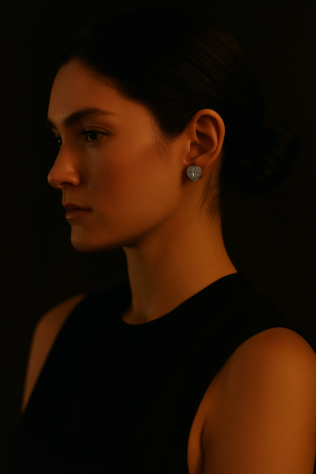 Heart Shape Diamond Stud Earrings with Halo Cluster | undefined