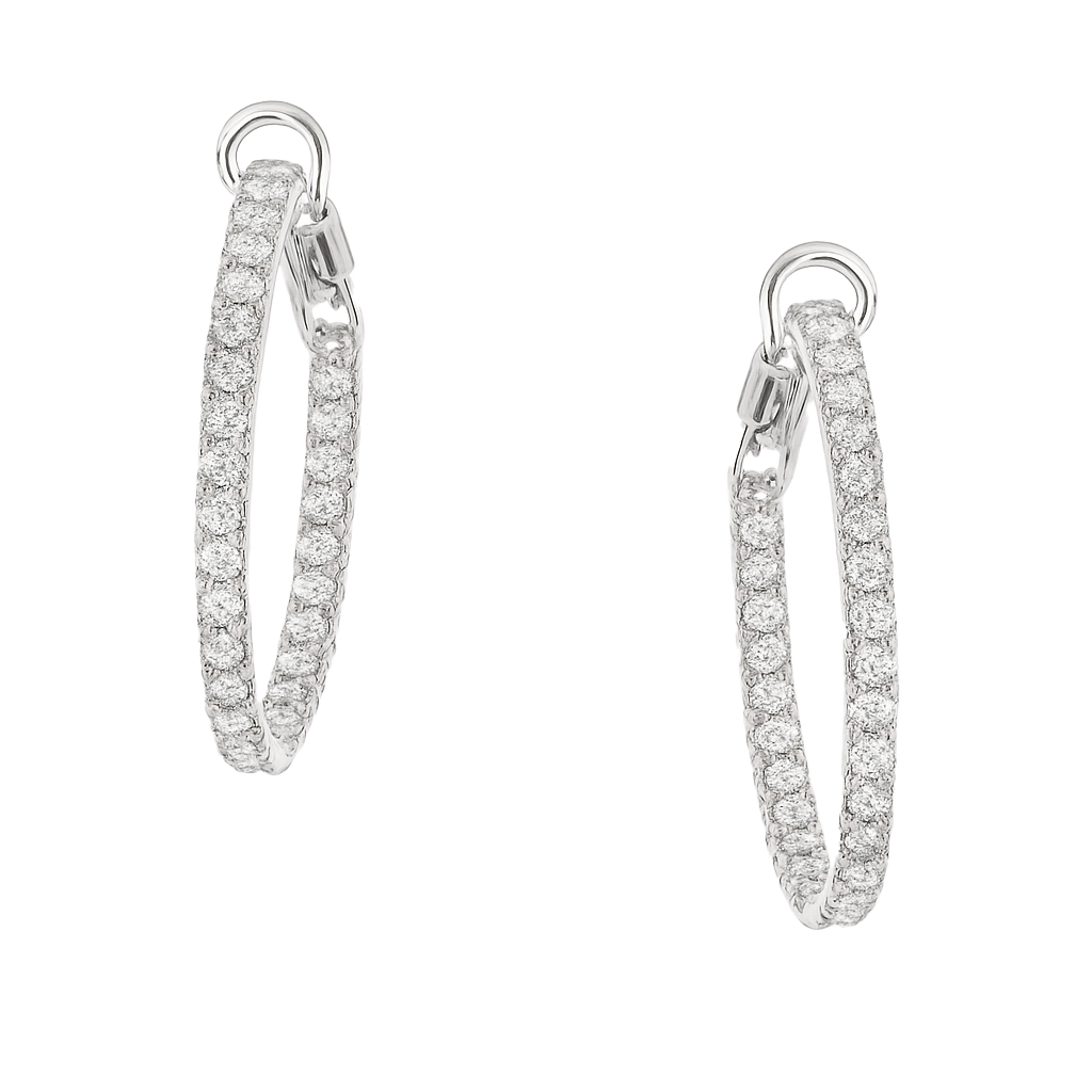 Round Diamond Hoop Earrings | undefined