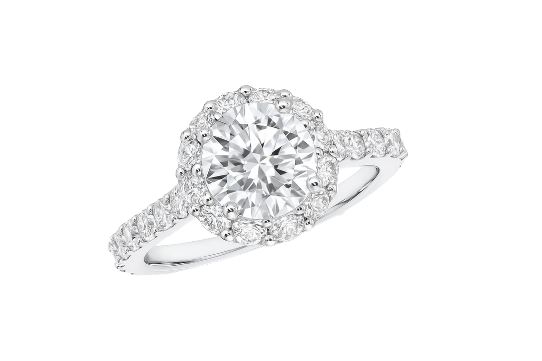Round Diamond Ring with Halo | undefined