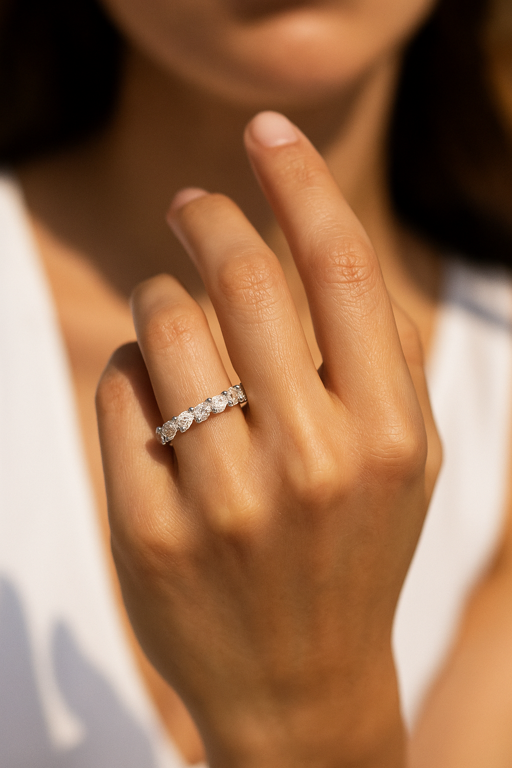 Heart Shape Diamond Eternity Band | Hero