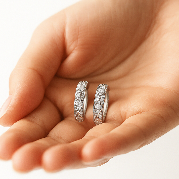 Intricate Pavé Diamond Hoop Earrings | undefined