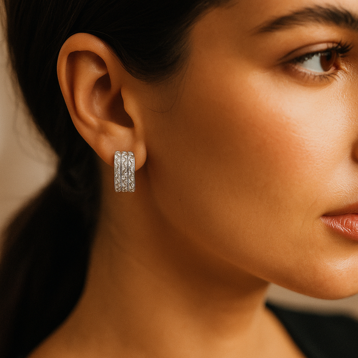 Pavé Diamond Hoop Earrings | Hero