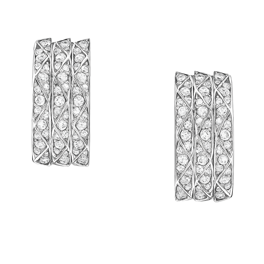 Pavé Diamond Hoop Earrings | undefined