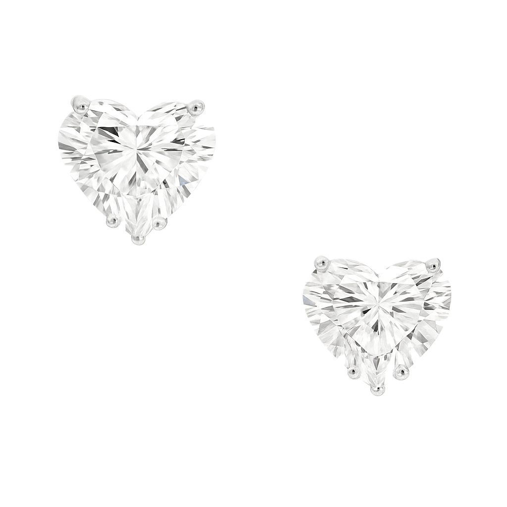 Heart Shape Diamond Stud Earrings | undefined
