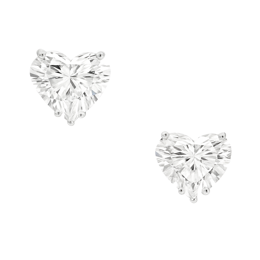 Heart Shape Diamond Stud Earrings | undefined