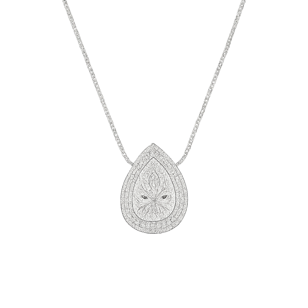 Pear Shape Diamond Pendant with smaller round diamonds | Hero