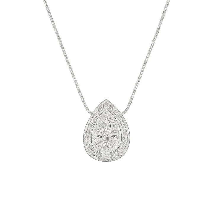 Pear Shape Diamond Pendant with smaller round diamonds | Hero