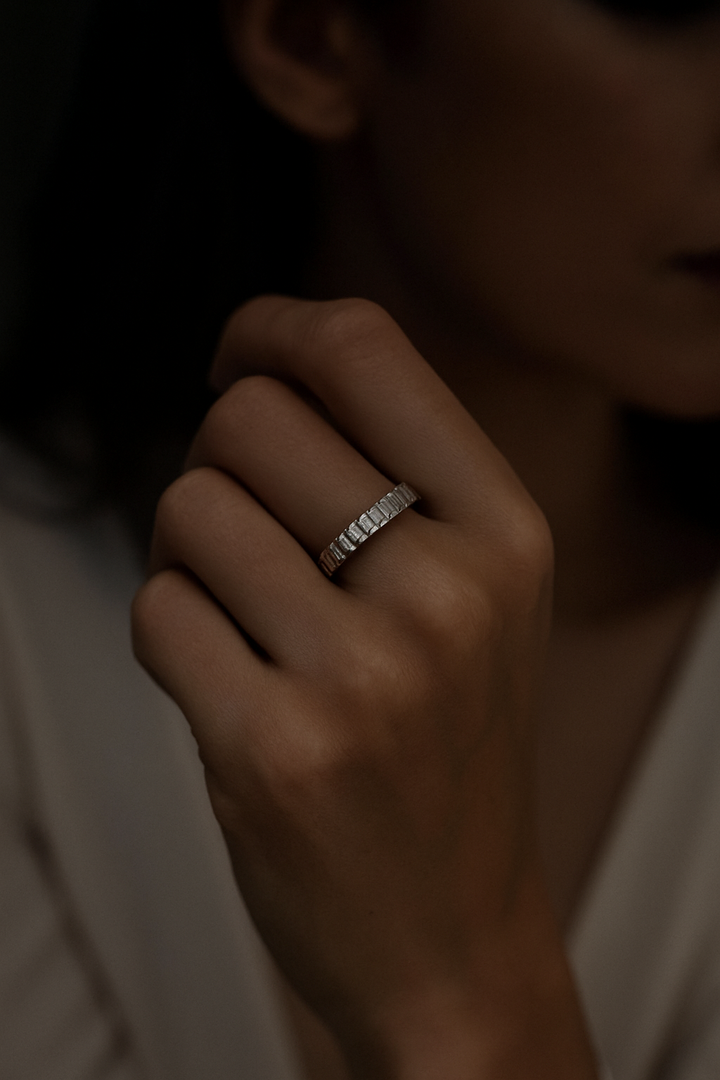 Emerald Cut Diamond Eternity Band | Hero