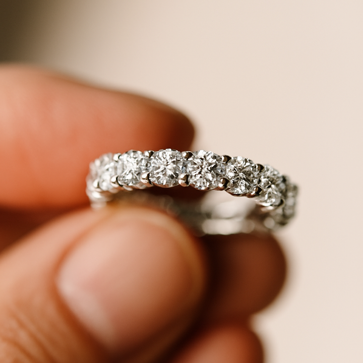 Four Claw Round Diamond Eternity Band | undefined