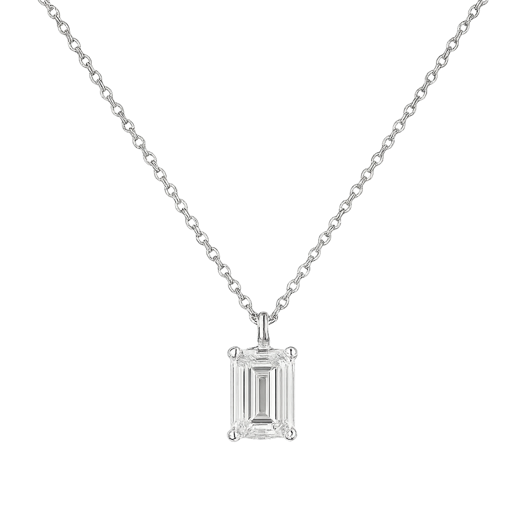 Emerald Cut Diamond Pendant | Hero