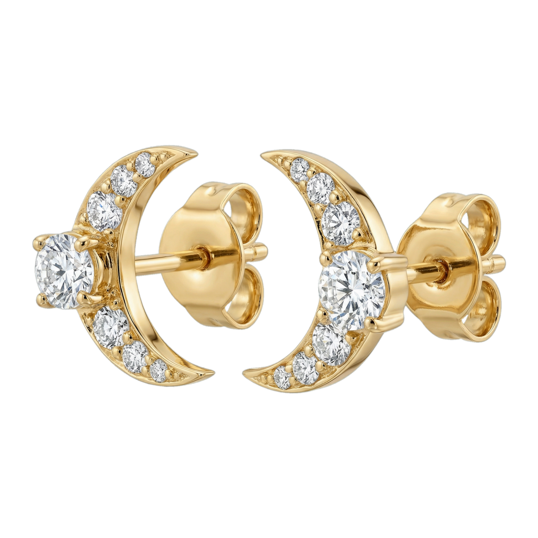 Moon Earrings in Gold | Hero