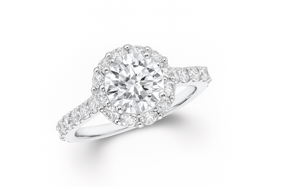 Round Diamond Ring with Halo | undefined