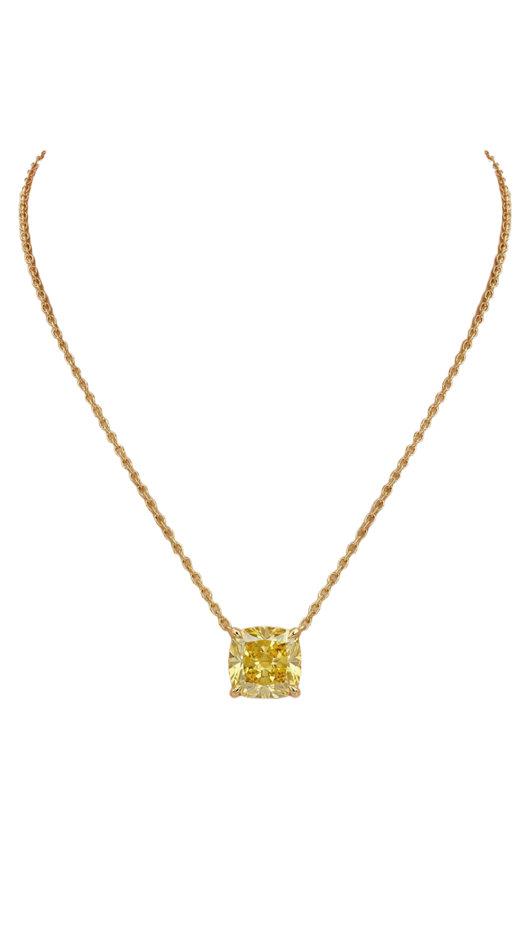 Fancy Vivid Yellow Cushion on Chain | Hero