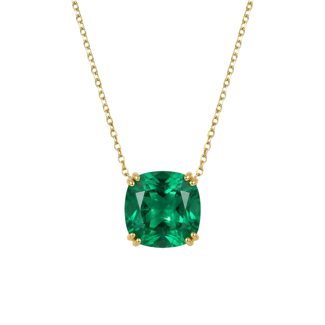 Lab Emerald Green Stone on Chain | Hero