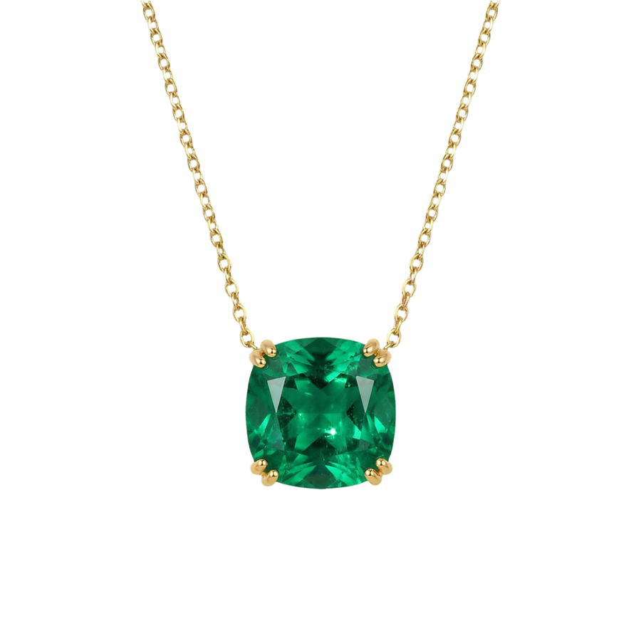Lab Emerald Green Stone on Chain | Hero