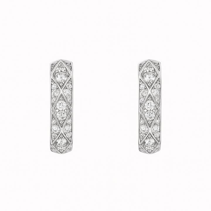 Intricate Pavé Diamond Hoop Earrings | Hero