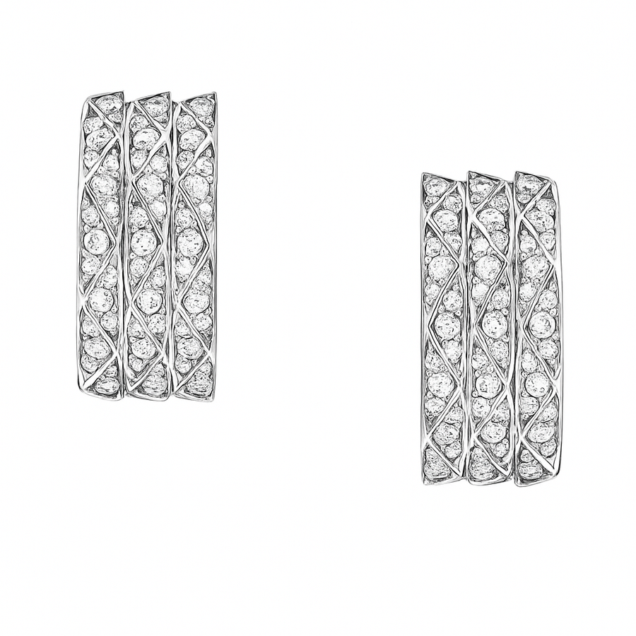Pavé Diamond Hoop Earrings | undefined