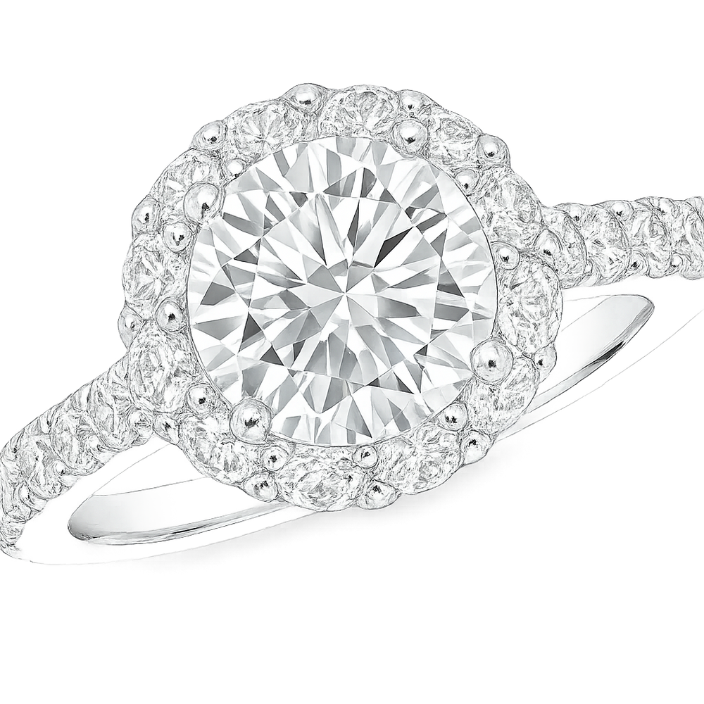 Round Diamond Ring with Halo | undefined