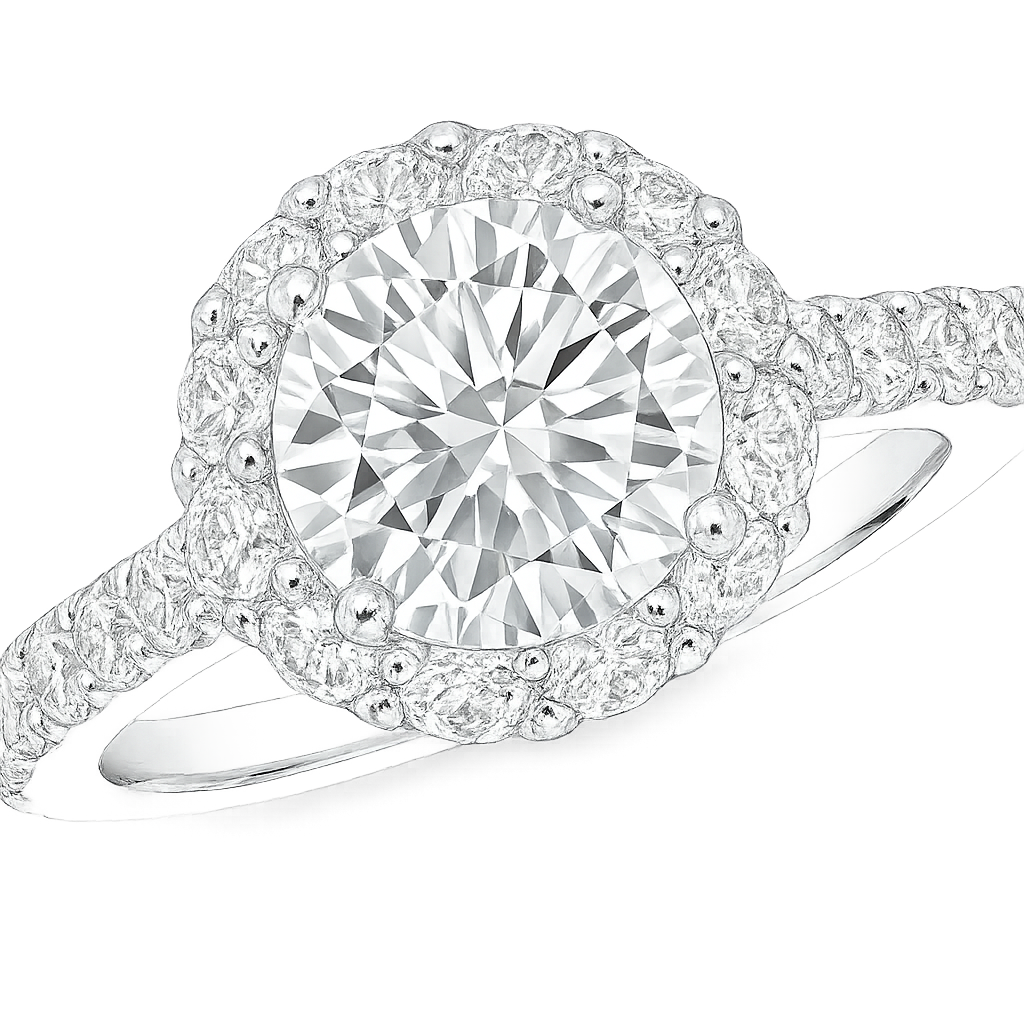 Round Diamond Ring with Halo | undefined