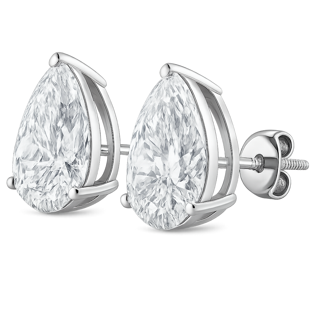 Red Carpet Pear Stud Earring | Hero