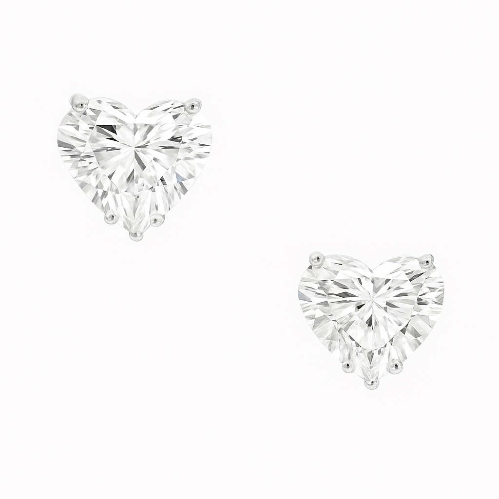 Heart Shape Diamond Stud Earrings | Hero