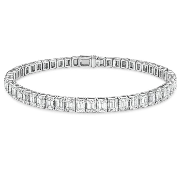 Slim Emerald Cut Diamond Bracelet