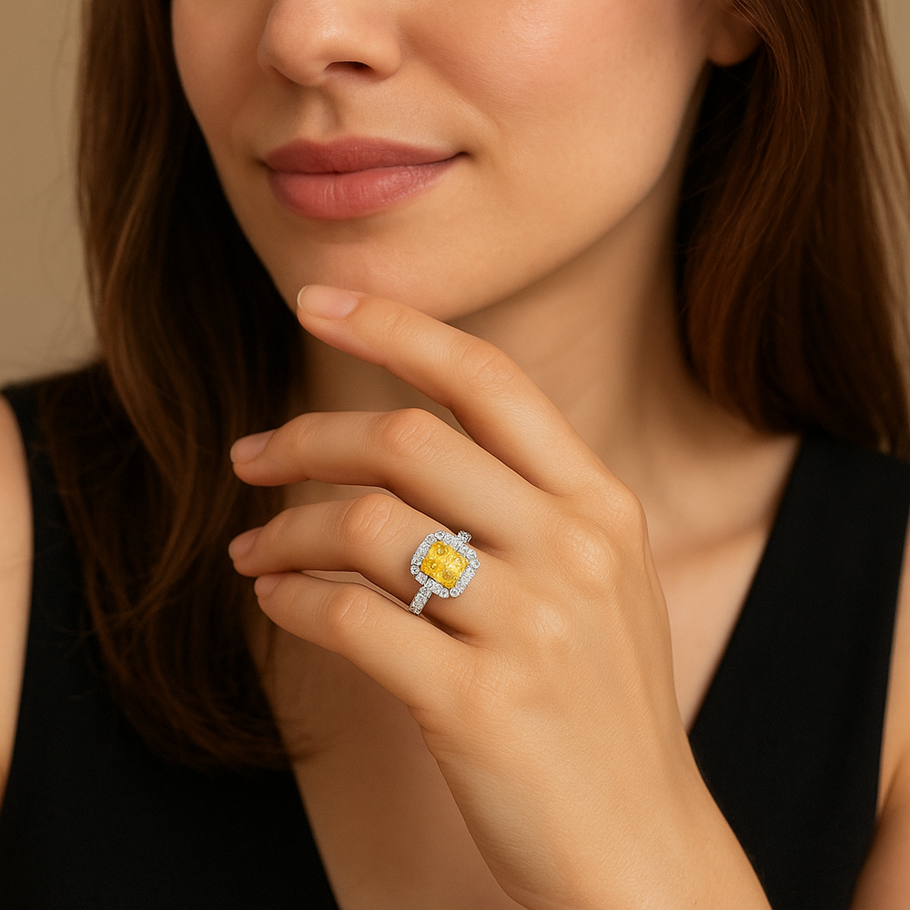 Icon Cushion Cut Yellow and White Diamond Ring | ChatGPT Image Jun 12, 2025, 05_06_39 PM.png