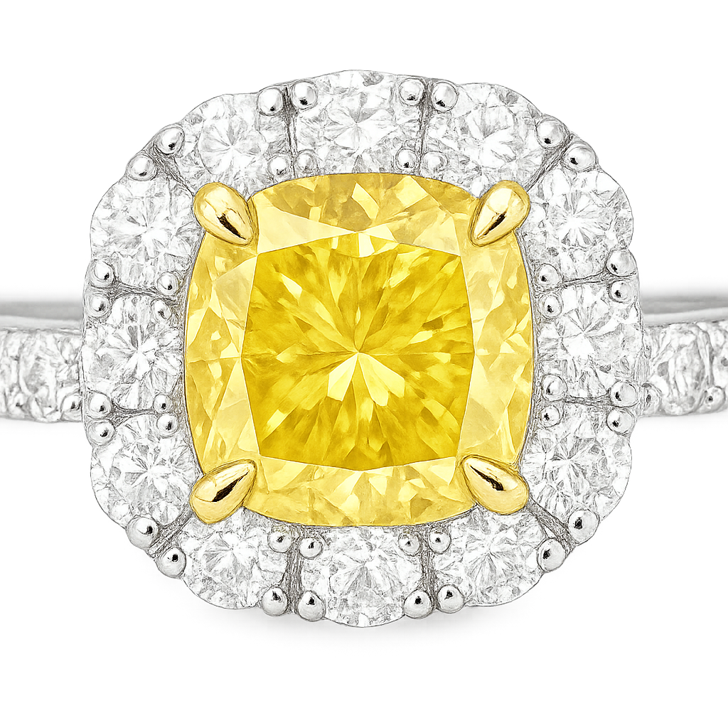 Icon Cushion Cut Yellow and White Diamond Ring | ChatGPT Image Jun 16, 2025, 02_10_07 PM.png
