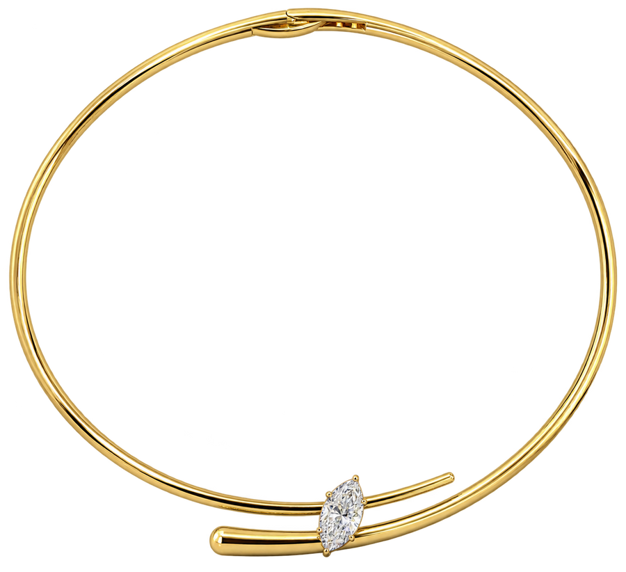 Statement Pipe Necklace with 3ct Marquise | Hero.png
