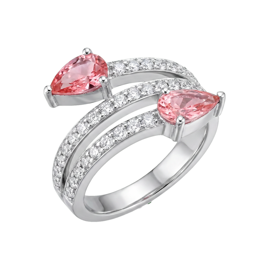 Lab Diamond Fancy Vivid Pink Cross Cross Over Ring | Hero.png