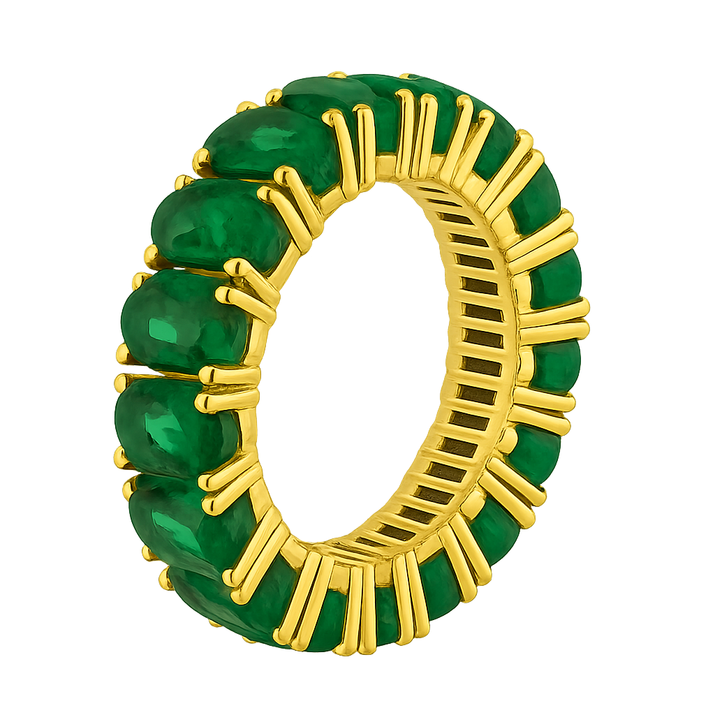 Synthetic Emerald Eternity band in Silver | Hero.png