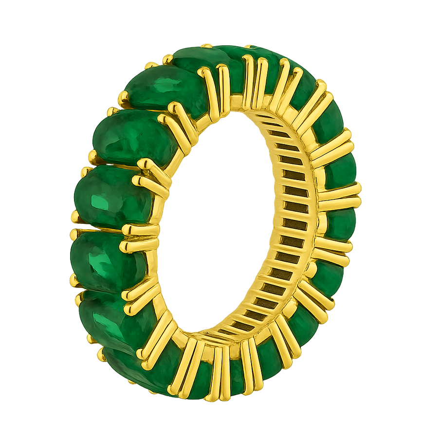 Synthetic Emerald Eternity band in Silver | Hero.png