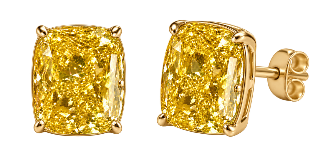 Classics with a twist Fancy Vivid Yellow Statement Studs | Hero.png
