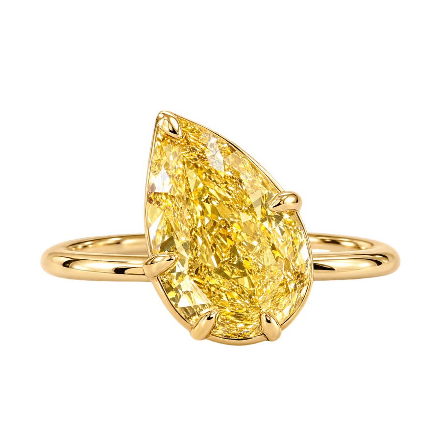 Statement Fancy Vivid yellow Pear Pinky Ring | Hero.png