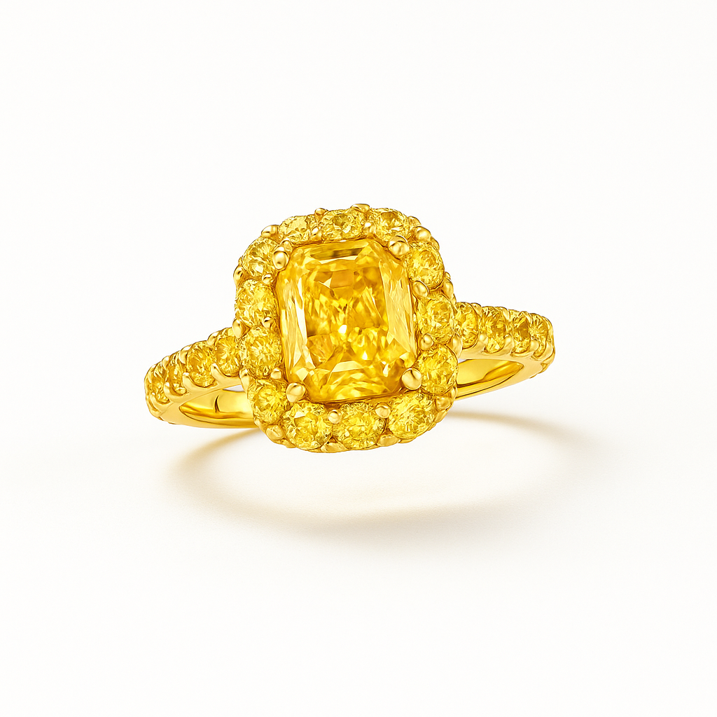 Icon Cushion Cut Yellow Diamond Ring | Hero.png