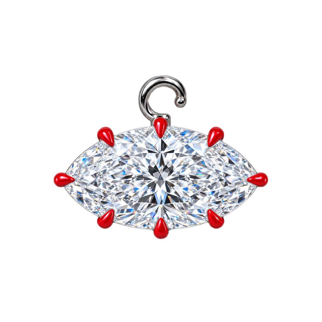 Oval Diamond Red Prong Detached Pendant | Hero