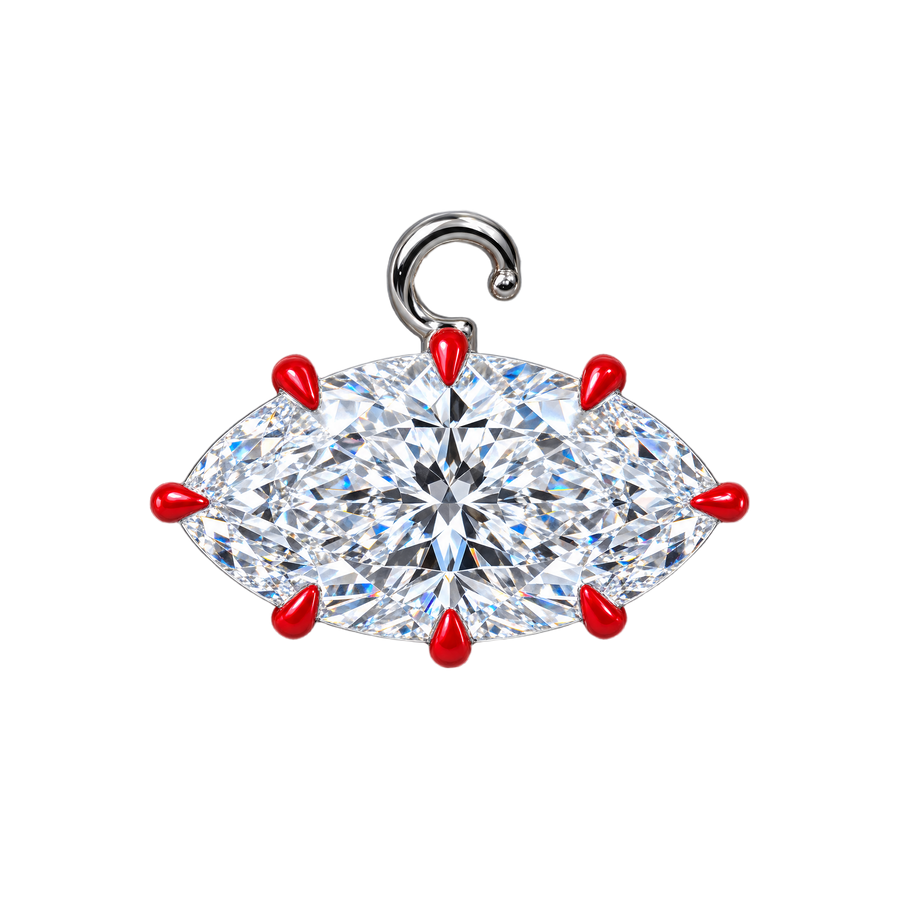 Oval Diamond Red Prong Detached Pendant | Hero
